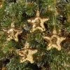 4ct Sequined Star Christmas Tree Ornament Set Gold - Wondershop™