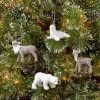 4pk Faux Fur Animals Christmas Tree Ornament Set Polar Bear/Seal/Fawn/Buck - Wondershop™