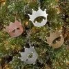 4pk Metal Glitter Crown Christmas Tree Ornament Set White - Wondershop™