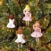 4pk Fabric Ballet Dancer Christmas Tree Ornament Set - Wondershop™