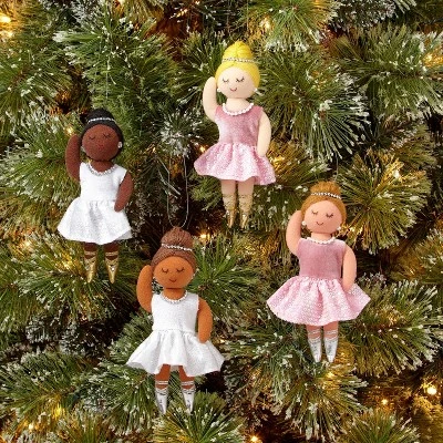 4pk Fabric Ballet Dancer Christmas Tree Ornament Set - Wondershop™ 1 4pk Fabric Ballet Dancer Christmas Tree Ornament Set - Wondershop™