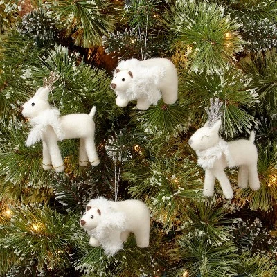 4ct Boiled Wool Animal Christmas Tree Ornament Set White - Wondershop™ 1 4ct Boiled Wool Animal Christmas Tree Ornament Set White - Wondershop™