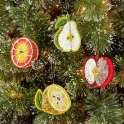 Wondershop Sales 41 4ct Sequined Felt Fruit Christmas Tree Ornament Set - Wondershop™