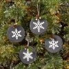 4ct 4" Stone Snowflake Christmas Tree Ornament Sets - Wondershop™