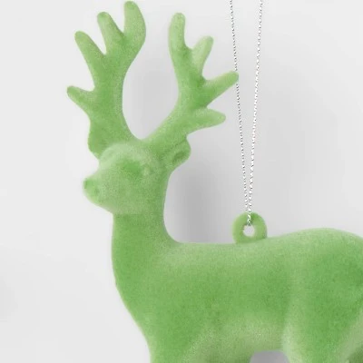 4ct Flocked Deer Christmas Tree Ornament Set Blue/Green/Yellow/Red - Wondershop™ 2 4ct Flocked Deer Christmas Tree Ornament Set Blue/Green/Yellow/Red - Wondershop™ - Image 2