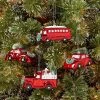 4ct Plastic Vehicle Christmas Tree Ornament Set Red - Wondershop™