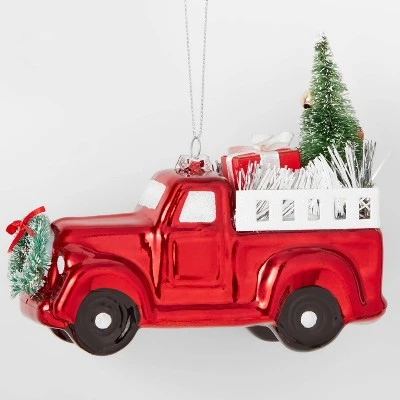 4ct Plastic Vehicle Christmas Tree Ornament Set Red - Wondershop™ 2 4ct Plastic Vehicle Christmas Tree Ornament Set Red - Wondershop™ - Image 2