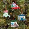 4ct Wood Vehicle Christmas Tree Ornament Set Blue/Red/White/Green - Wondershop™