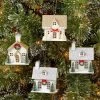4pk 4" Paper House Christmas Tree Ornament Set - Wondershop™
