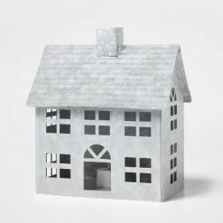 7.5" Galvanized House Decorative Figurine Silver - Wondershop™