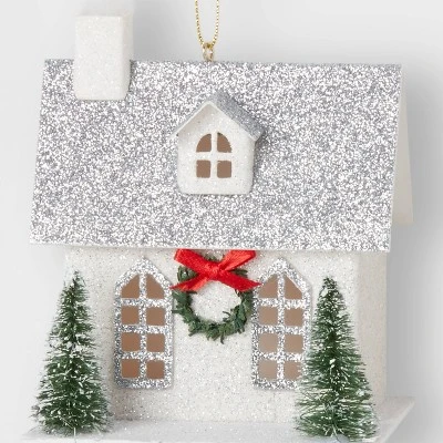 4pk 4" Paper House Christmas Tree Ornament Set - Wondershop™ 2 4pk 4" Paper House Christmas Tree Ornament Set - Wondershop™ - Image 2