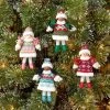 4ct 5.5" Fabric Girl with Knit Shoes Christmas Tree Ornament Set - Wondershop™