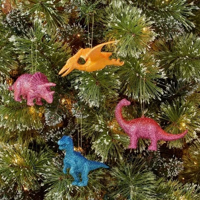 4ct 5" Glitter Dinosaur Christmas Tree Ornament Set Glitter - Wondershop™ 1 4ct 5" Glitter Dinosaur Christmas Tree Ornament Set Glitter - Wondershop™