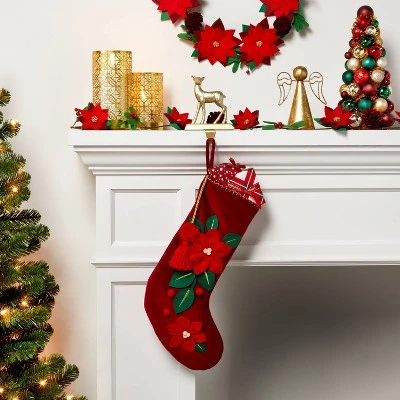 5' Fabric Poinsettia Artificial Christmas Garland Red - Wondershop™ 1 5' Fabric Poinsettia Artificial Christmas Garland Red - Wondershop™