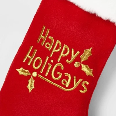 20" 'Happy HoliGays' Christmas Stocking Red - Wondershop™ 2 20" 'Happy HoliGays' Christmas Stocking Red - Wondershop™ - Image 2