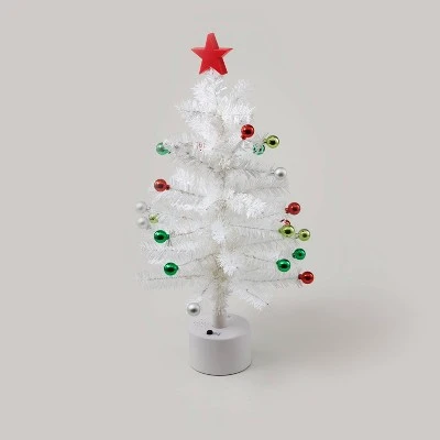 21" Battery Operated Rotating Tinsel Christmas Tree White - Wondershop™ 1 21" Battery Operated Rotating Tinsel Christmas Tree White - Wondershop™