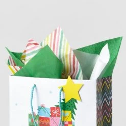 150ct Banded Gift Tissue Paper Rainbow/Green/White - Wondershop™