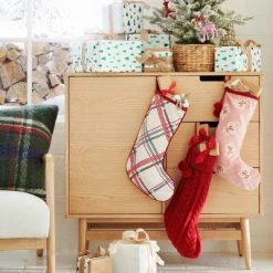 Cable Knit Christmas Stocking Red - Wondershop™