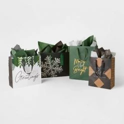 4ct Simple Comforts Assorted Gift Bag - Wondershop™