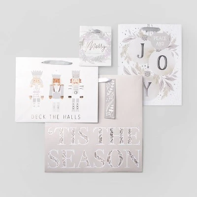 4ct Assorted Gift Bag Silver - Wondershop™ 2 4ct Assorted Gift Bag Silver - Wondershop™ - Image 2