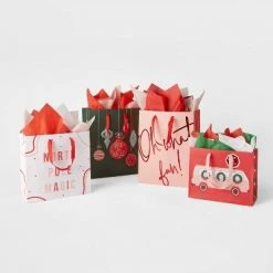 4ct Peppermint Twist Assorted Gift Bag - Wondershop™