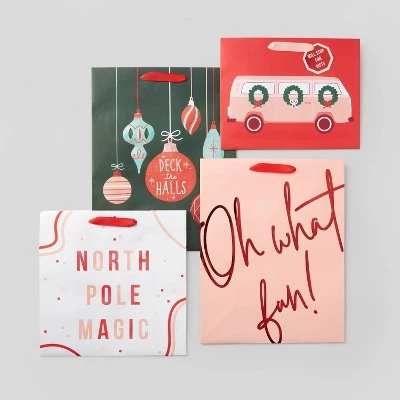 4ct Peppermint Twist Assorted Gift Bag - Wondershop™ 2 4ct Peppermint Twist Assorted Gift Bag - Wondershop™ - Image 2