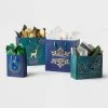 4ct Assorted Gift Bag Blue/Green - Wondershop™