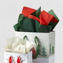 150ct Banded Solid Gift Tissue Paper Red/Green/Gray - Wondershop™