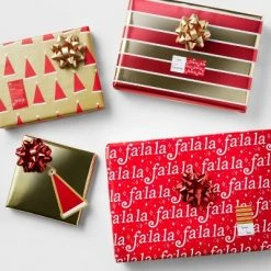 80 sq ft Gift Wrap Pack Red/Gold - Wondershop™