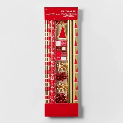 80 sq ft Gift Wrap Pack Red/Gold - Wondershop™ 2 80 sq ft Gift Wrap Pack Red/Gold - Wondershop™ - Image 2