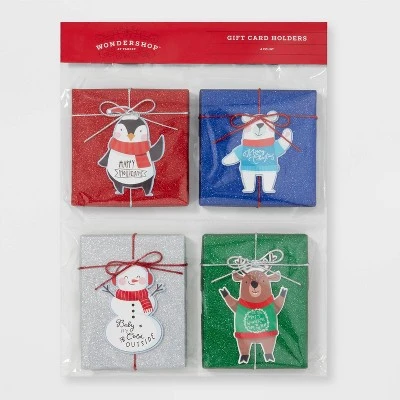 4ct Gift Card Holder Santa/Penguin/Snowman - Wondershop™ 2 4ct Gift Card Holder Santa/Penguin/Snowman - Wondershop™ - Image 2