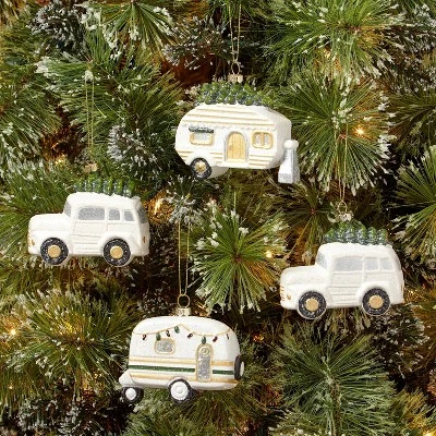 4ct 4" Plastic Car & Camper Christmas ree Ornament Set - Wondershop™ 1 4ct 4" Plastic Car & Camper Christmas ree Ornament Set - Wondershop™