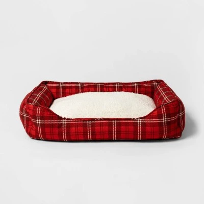 Red Plaid Cuddler Dog Bed - Wondershop™ 4 Red Plaid Cuddler Dog Bed - Wondershop™ - Image 4