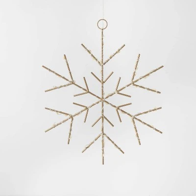 Christmas LED Gold Snowflake Novelty Sculpture with Warm White Twinkle Lights - Wondershop™ 2 Christmas LED Gold Snowflake Novelty Sculpture with Warm White Twinkle Lights - Wondershop™ - Image 2