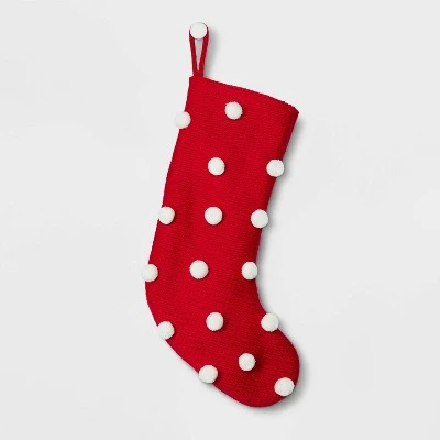 Puckered Pompom Christmas Stocking - Wondershop™ 1 Puckered Pompom Christmas Stocking - Wondershop™