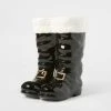 10" Ceramic Santa Boots Decorative Figurine Black - Wondershop™