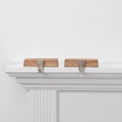 2pk Faux Wood Base Christmas Stocking Holder - Wondershop™