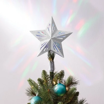 10" 3 LED Light Star Tree Topper Silver - Wondershop™ 2 10" 3 LED Light Star Tree Topper Silver - Wondershop™ - Image 2