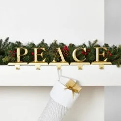 5pk Metal PEACE Christmas Stocking Holder - Wondershop⢠Gold