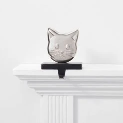 Cat Christmas Stocking Holder Silver/Black - Wondershop™