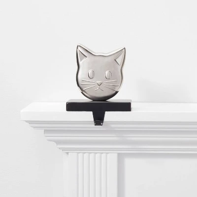 Cat Christmas Stocking Holder Silver/Black - Wondershop™ 1 Cat Christmas Stocking Holder Silver/Black - Wondershop™
