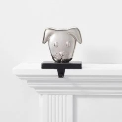 Dog Christmas Stocking Holder Silver/Black - Wondershop™