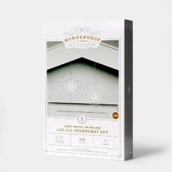 2pk LED 140LT Battery Operated Christmas Starburst Pure White - Wondershop™