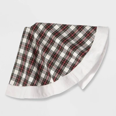 Plaid Tree Skirt Ivory - Wondershop™ 1 Plaid Tree Skirt Ivory - Wondershop™