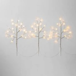 3ct LED Artificial Birch Twig Stake Lights Warm White - Wondershop™