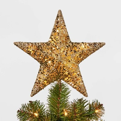10in LED Lit Sequin Wrapped Star Tree Topper - Wondershop™ Silver 3 10in LED Lit Sequin Wrapped Star Tree Topper - Wondershop™ Silver - Image 3