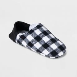 Adult Buffalo Check Plaid Fleece Lined Pull-On Slipper Socks with Huggable Heel & Grippers - Wondershop™ Black/White 11 Adult Buffalo Check Plaid Fleece Lined Pull-On Slipper Socks with Huggable Heel & Grippers - Wondershop™ Black/White -Wondershop Sales unnamed file 227