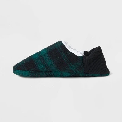 Adult Plaid Faux Shearling Lined Pull-On Slipper Socks with Huggable Heel & Grippers - Wondershop™ Green/Black 1 Adult Plaid Faux Shearling Lined Pull-On Slipper Socks with Huggable Heel & Grippers - Wondershop™ Green/Black