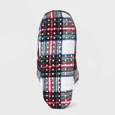 Adult Festive Plaid Faux Shearling Lined Pull-On Slipper Socks with Huggable Heel & Grippers - Wondershop™ Ivory 3 Adult Festive Plaid Faux Shearling Lined Pull-On Slipper Socks with Huggable Heel & Grippers - Wondershop™ Ivory - Image 3