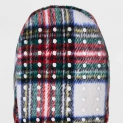 Adult Festive Plaid Faux Shearling Lined Pull-On Slipper Socks with Huggable Heel & Grippers - Wondershop™ Ivory 10 Adult Festive Plaid Faux Shearling Lined Pull-On Slipper Socks with Huggable Heel & Grippers - Wondershop™ Ivory -Wondershop Sales unnamed file 240